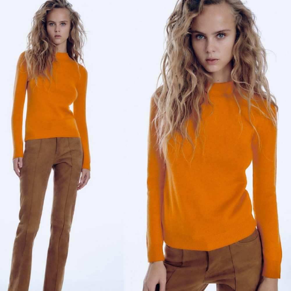 Zara wool sweater soft orange size M